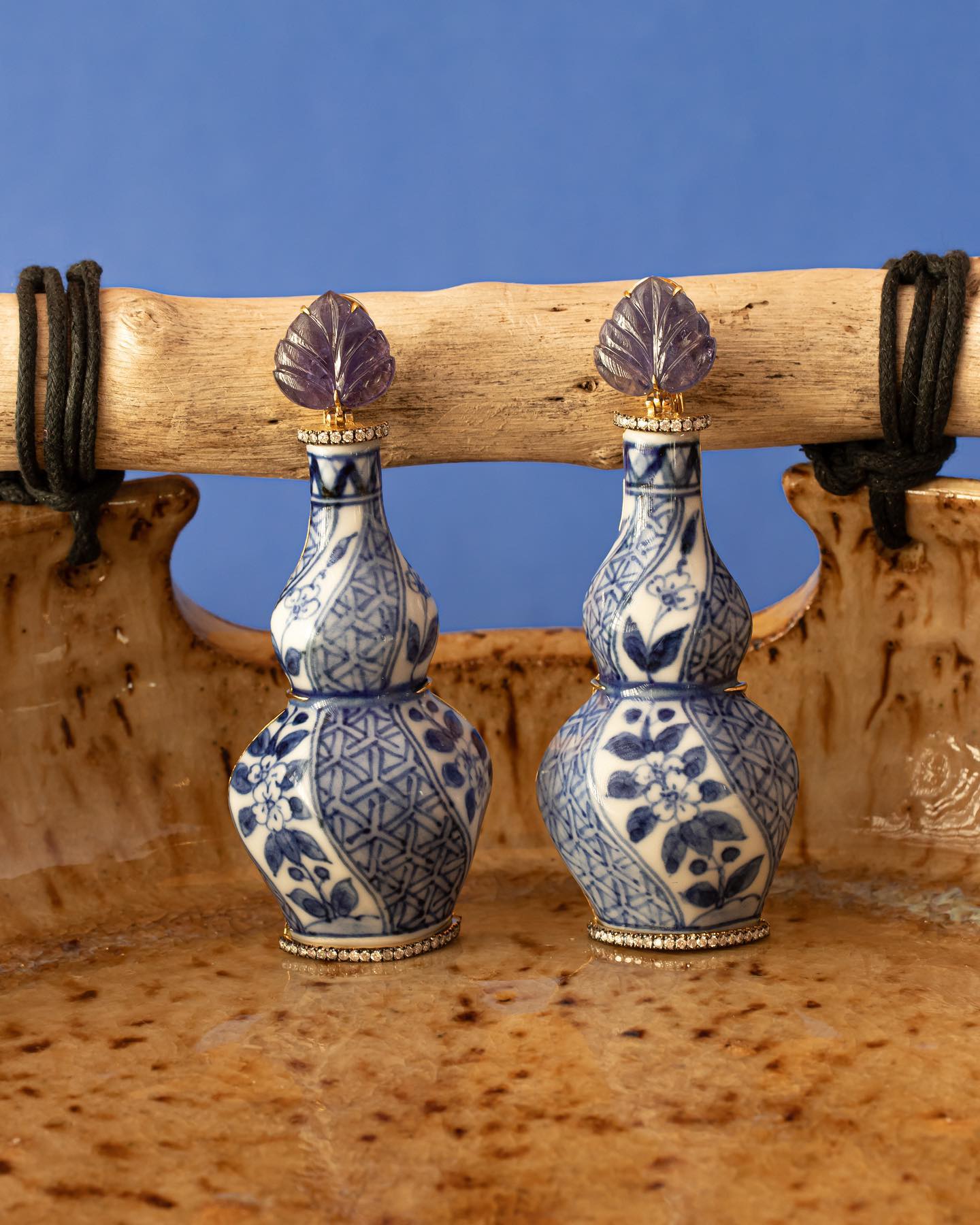 Blue Snuff Bottle Earrings by Silvia Furmanovich